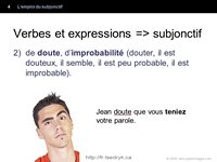 Emploi du subjonctif, grammaire française