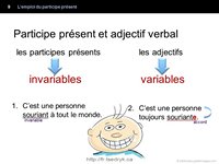 Emploi du participe présent, grammaire française