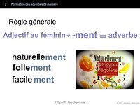 Formation des adverbes de manière, grammaire française