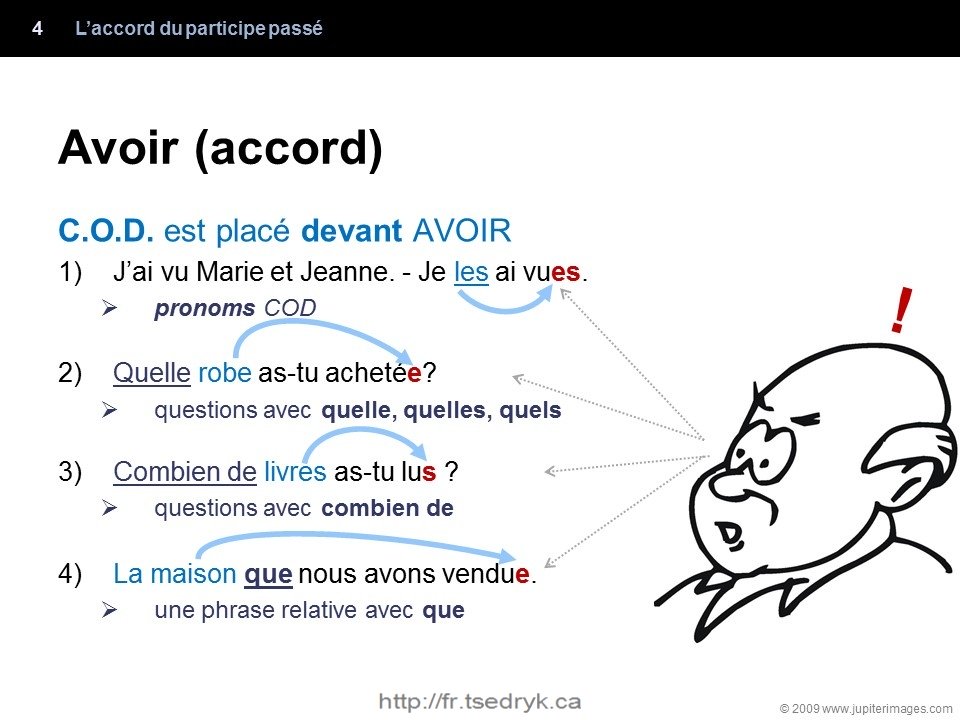 Accord du participe passé grammaire française