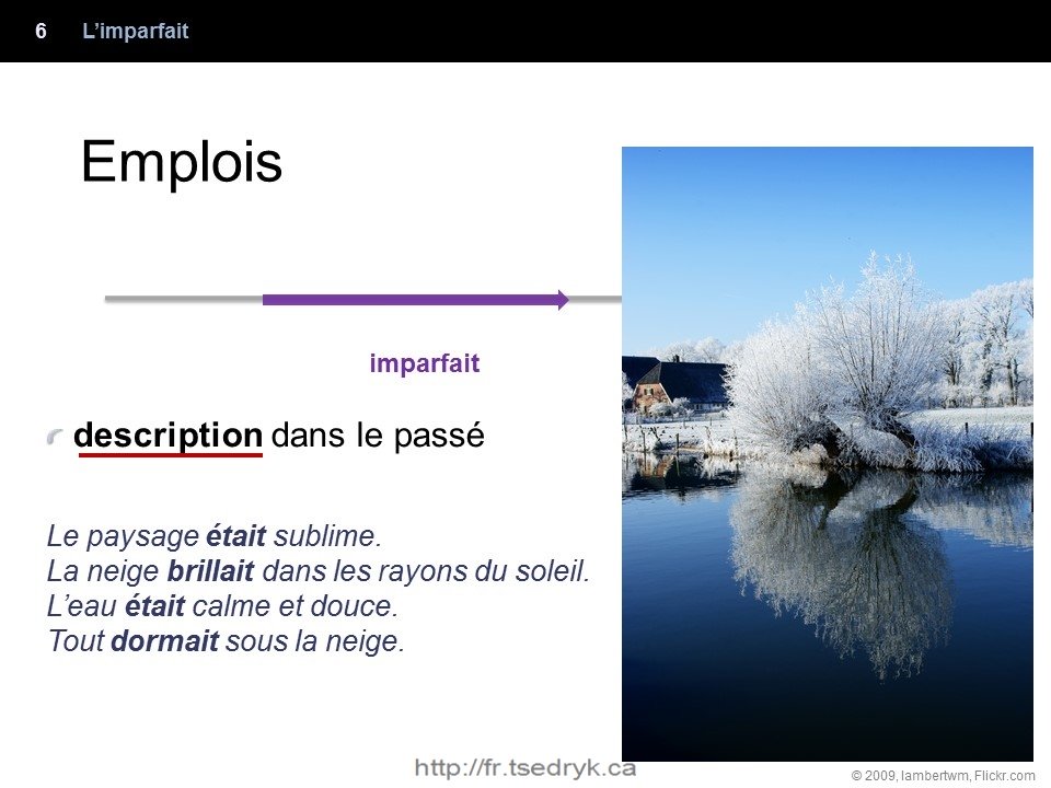 Imparfait grammaire française